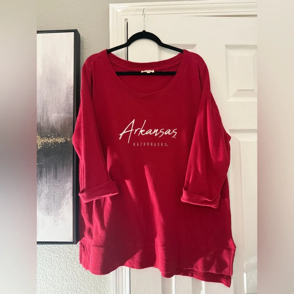 Women's Red Arkansas Razorbacks Long Sleeve Top - Picture 2 of 7